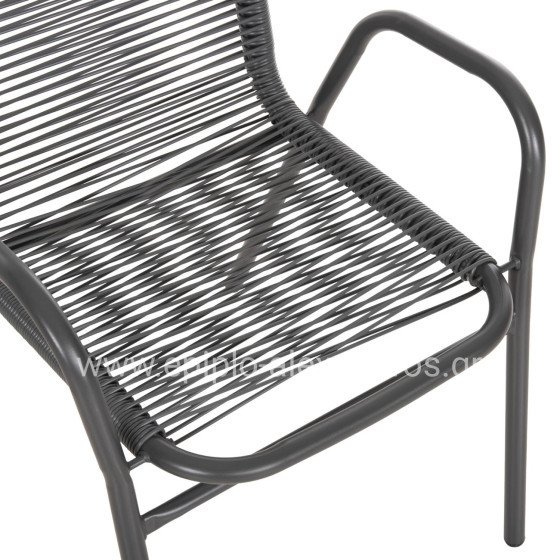 OUTDOOR DINING SET 5PCS AVRIL HM21221 METAL CHAIRS & TABLE 110x60 GREY