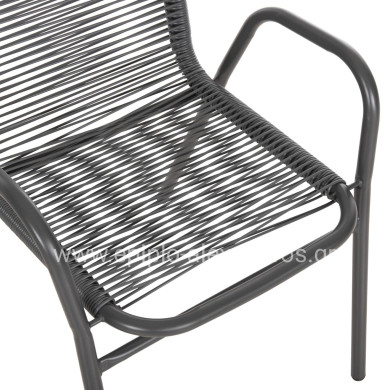 OUTDOOR DINING SET 5PCS AVRIL HM21221 METAL CHAIRS & TABLE 110x60 GREY