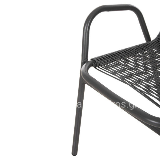 OUTDOOR DINING SET 5PCS AVRIL HM21221 METAL CHAIRS & TABLE 110x60 GREY