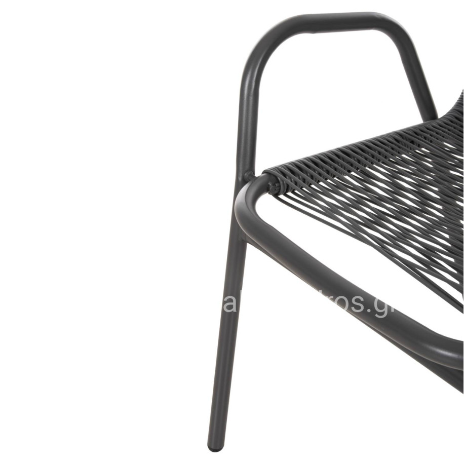 OUTDOOR DINING SET 5PCS AVRIL HM21221 METAL CHAIRS & TABLE 110x60 GREY