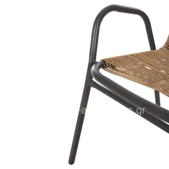 OUTDOOR DINING SET 5PCS AVRIL HM21221.01 METAL CHAIRS & TABLE 110x60 GREY-NATURAL