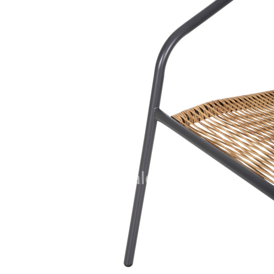 OUTDOOR DINING SET 5PCS SWIFTER HM21222.01 METAL CHAIRS & TABLE 110x60 GREY-NATURAL