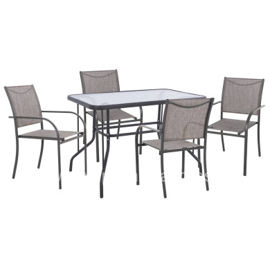 OUTDOOR DINING SET 5PCS REDAN HM21223 TABLE & 4 ARMCHAIRS IN GREY
