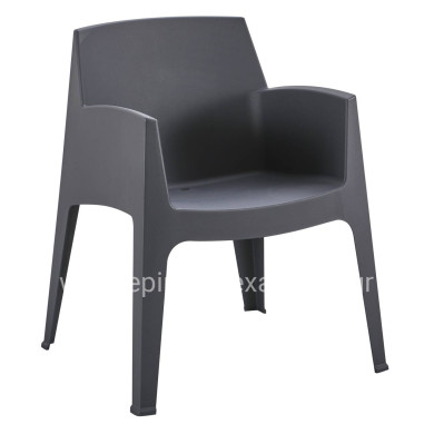 POLYPROPYLENE ARMCHAIR SLEEK HM6370.10 GREY 68x63x82.5Hcm.