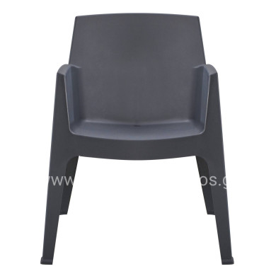 POLYPROPYLENE ARMCHAIR SLEEK HM6370.10 GREY 68x63x82.5Hcm.
