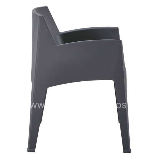 POLYPROPYLENE ARMCHAIR SLEEK HM6370.10 GREY 68x63x82.5Hcm.