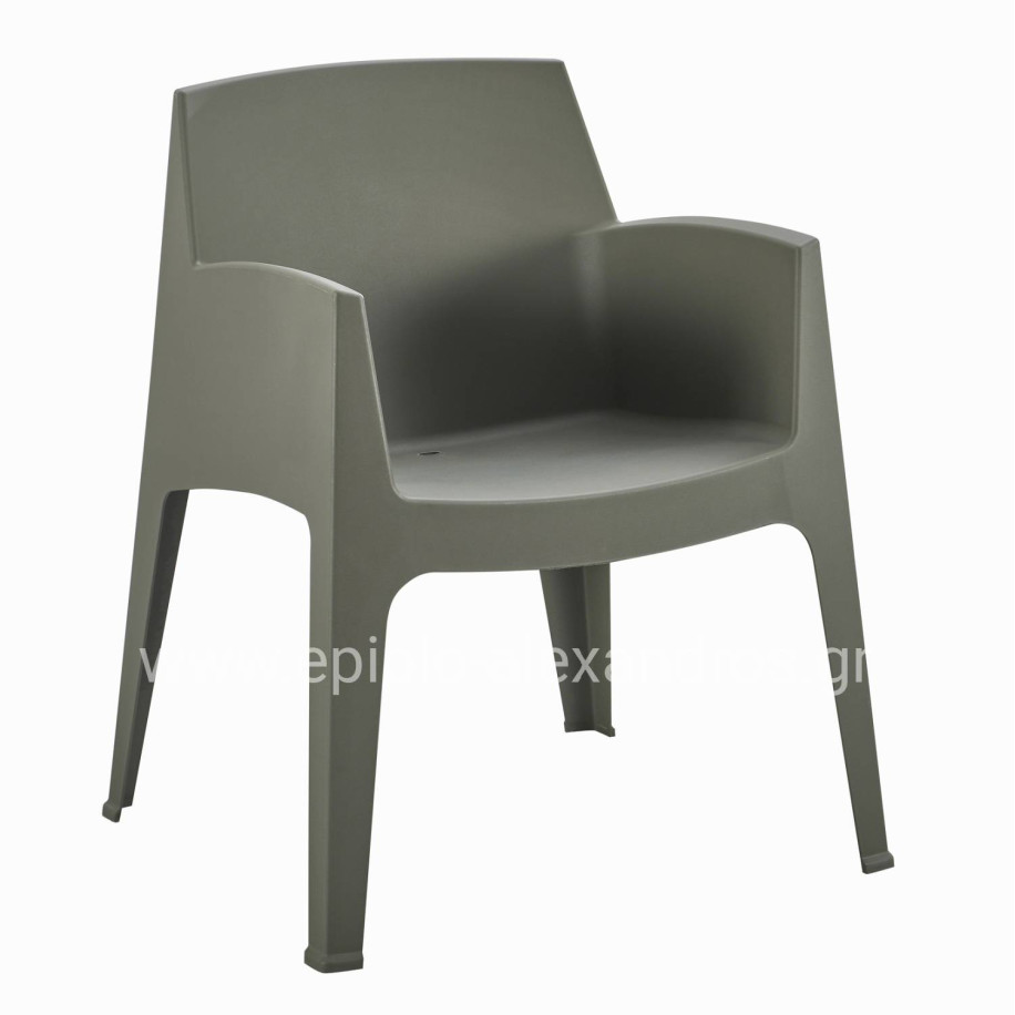 POLYPROPYLENE ARMCHAIR SLEEK HM6370.05 DARK OLIVE GREEN 68x63x82.5Hcm.