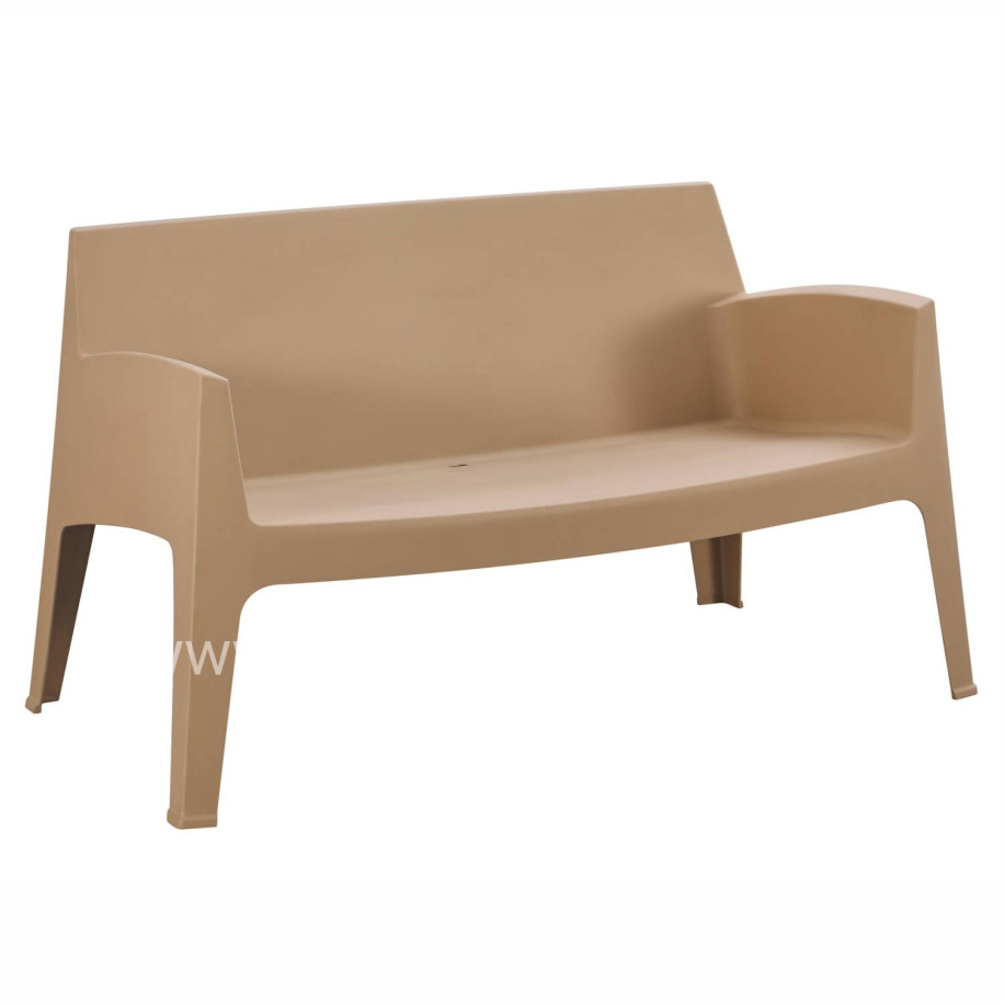 POLYPROPYLENE 2-SEATER SOFA SLEEK HM6366.03 CAPPUCCINO COLOR 133x68x73Hcm.