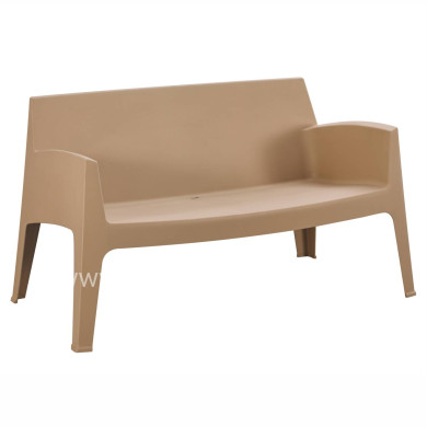 POLYPROPYLENE 2-SEATER SOFA SLEEK HM6366.03 CAPPUCCINO COLOR 133x68x73Hcm.