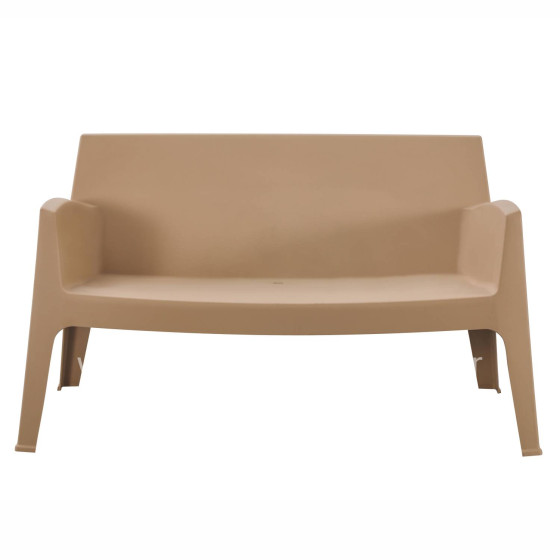 POLYPROPYLENE 2-SEATER SOFA SLEEK HM6366.03 CAPPUCCINO COLOR 133x68x73Hcm.