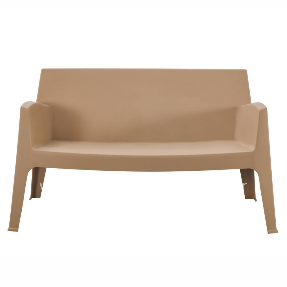 POLYPROPYLENE 2-SEATER SOFA SLEEK HM6366.03 CAPPUCCINO COLOR 133x68x73Hcm.