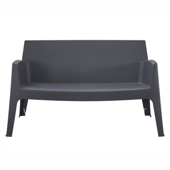 POLYPROPYLENE 2-SEATER SOFA SLEEK HM6366.10 GREY COLOR 133x68x73Hcm.