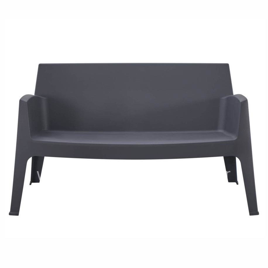 POLYPROPYLENE 2-SEATER SOFA SLEEK HM6366.10 GREY COLOR 133x68x73Hcm.