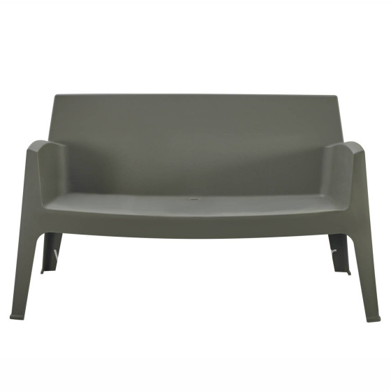 POLYPROPYLENE 2-SEATER SOFA SLEEK HM6366.05 DARK OLIVE COLOR 133x68x73Hcm.