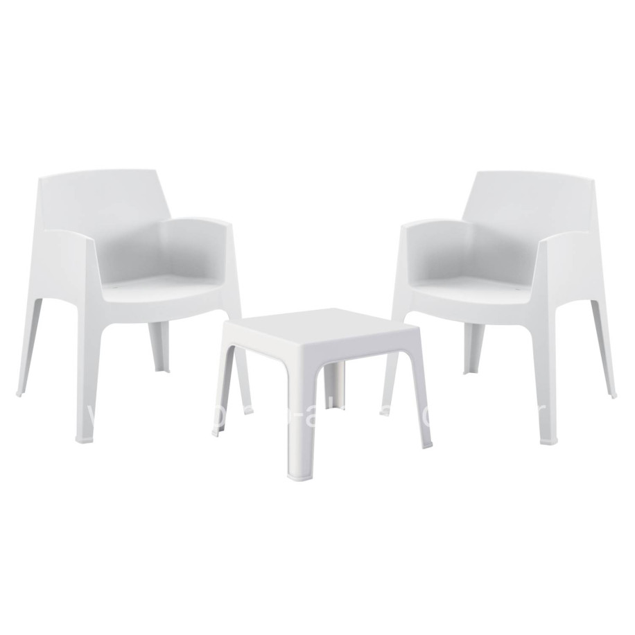 ΣΕΤ 3ΤΜΧ ΠΟΛΥΠΡΟΠΥΛΕΝΙΟΥ SLEEK HM21267.01 ΤΡΑΠΕΖΑΚΙ & 2 ΠΟΛΥΘΡΟΝΕΣ-ΛΕΥΚΟ