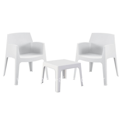 ΣΕΤ 3ΤΜΧ ΠΟΛΥΠΡΟΠΥΛΕΝΙΟΥ SLEEK HM21267.01 ΤΡΑΠΕΖΑΚΙ & 2 ΠΟΛΥΘΡΟΝΕΣ-ΛΕΥΚΟ