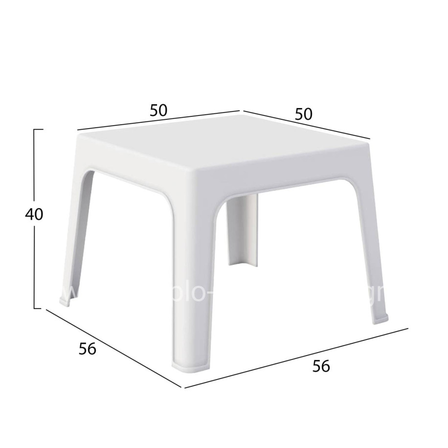 3PCS SET POLYPROPYLENE SLEEK HM21267.01 COFFEE TABLE & 2 ARMCHAIRS - WHITE