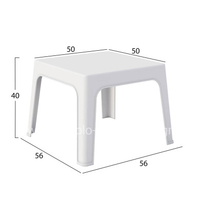 3PCS SET POLYPROPYLENE SLEEK HM21267.01 COFFEE TABLE & 2 ARMCHAIRS - WHITE