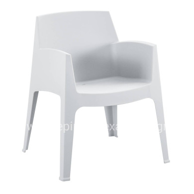 POLYPROPYLENE ARMCHAIR SLEEK HM6370.01 WHITE 68x63x82.5Hcm.