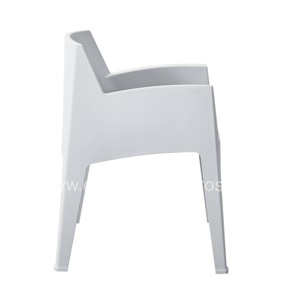 POLYPROPYLENE ARMCHAIR SLEEK HM6370.01 WHITE 68x63x82.5Hcm.