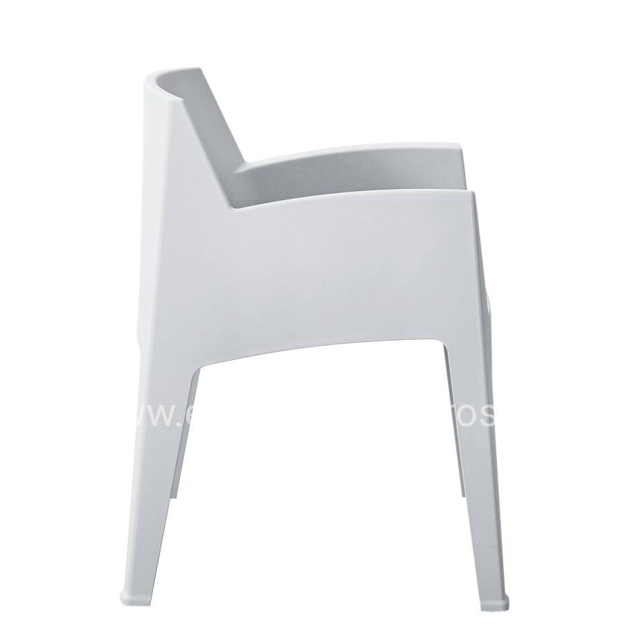 POLYPROPYLENE ARMCHAIR SLEEK HM6370.01 WHITE 68x63x82.5Hcm.