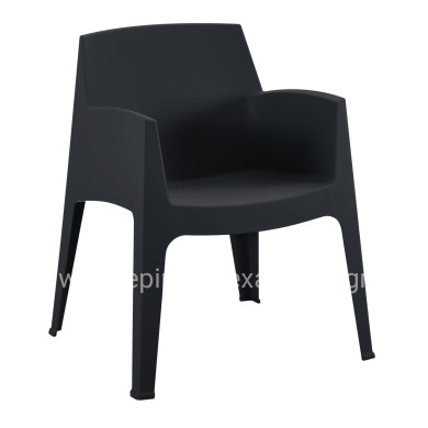 POLYPROPYLENE ARMCHAIR SLEEK HM6370.02 BLACK 68x63x82.5Hcm.