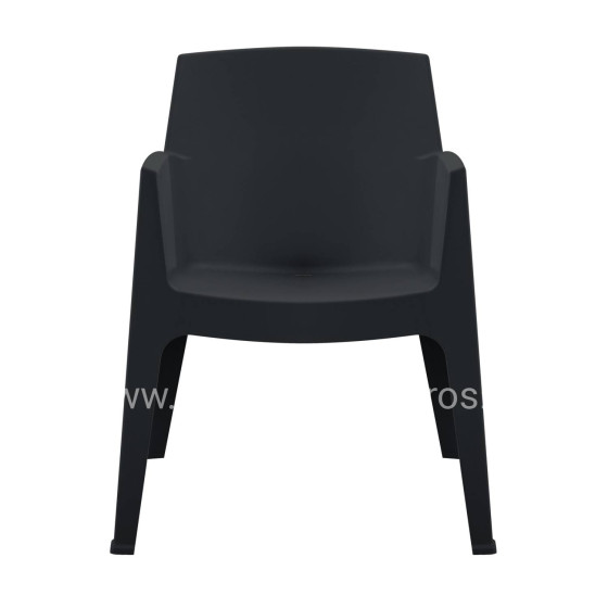 POLYPROPYLENE ARMCHAIR SLEEK HM6370.02 BLACK 68x63x82.5Hcm.