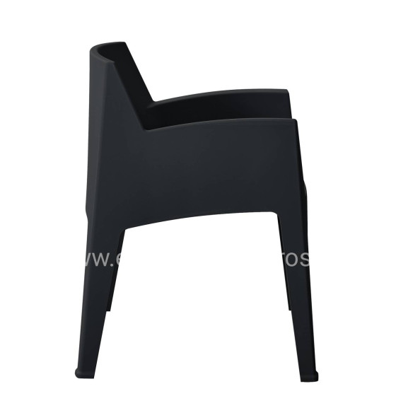 POLYPROPYLENE ARMCHAIR SLEEK HM6370.02 BLACK 68x63x82.5Hcm.