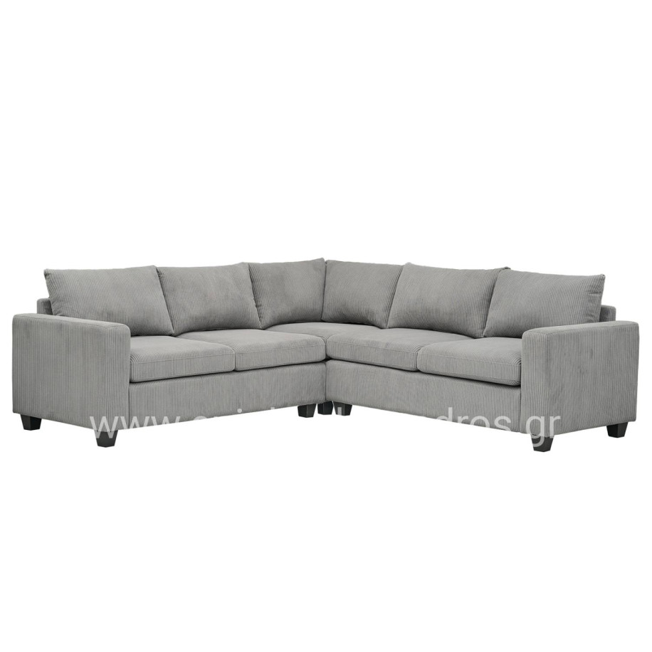 ΓΩΝΙΑΚΟΣ ΚΑΝΑΠΕΣ CALDER HM3286.01 ΓΚΡΙ ΥΦΑΣΜΑ 254x254x90x91Υεκ.