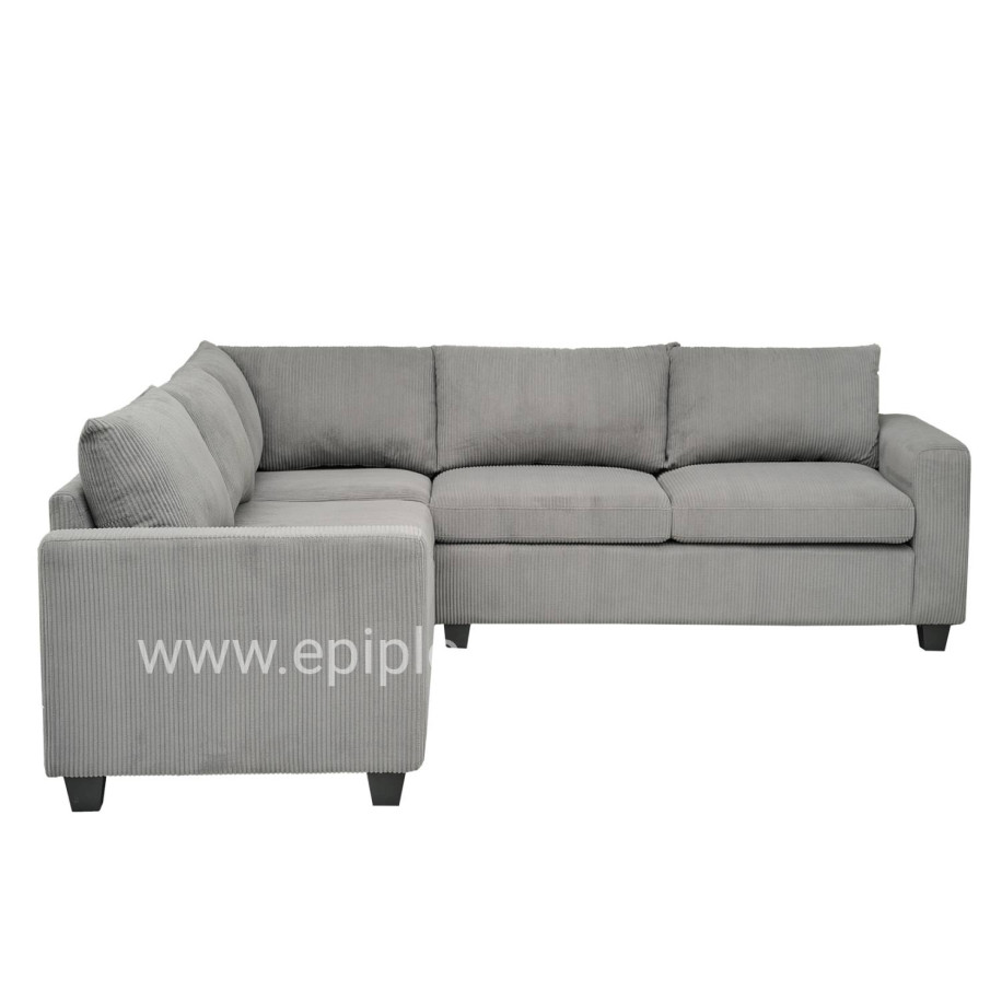 ΓΩΝΙΑΚΟΣ ΚΑΝΑΠΕΣ CALDER HM3286.01 ΓΚΡΙ ΥΦΑΣΜΑ 254x254x90x91Υεκ.