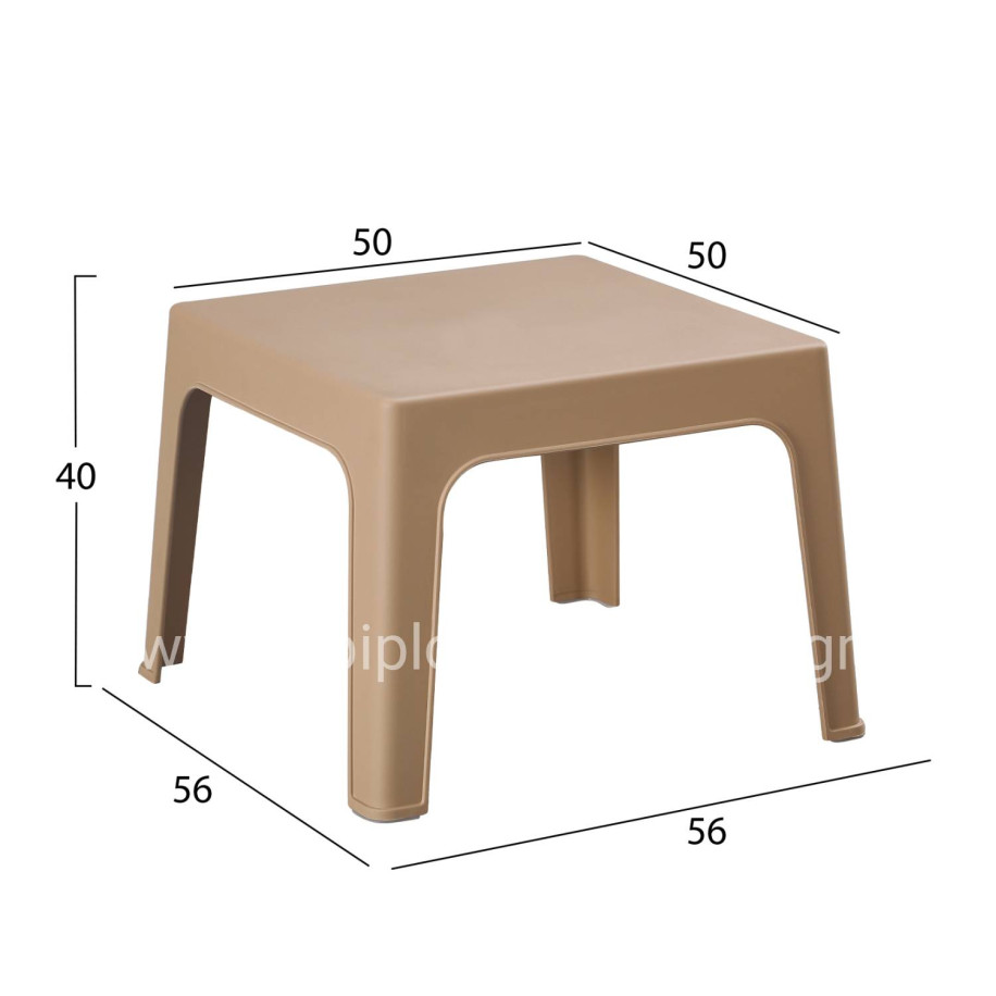 3PCS SET POLYPROPYLENE SLEEK HM21267.03 COFFEE TABLE & 2 ARMCHAIRS - CAPPUCCINO