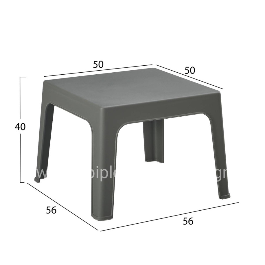 3PCS SET POLYPROPYLENE SLEEK HM21267.05 COFFEE TABLE & 2 ARMCHAIRS - DARK OLIVE GREEN