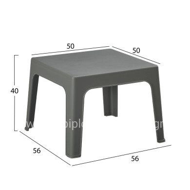 3PCS SET POLYPROPYLENE SLEEK HM21267.05 COFFEE TABLE & 2 ARMCHAIRS - DARK OLIVE GREEN