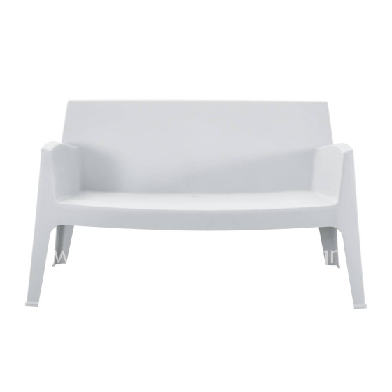 POLYPROPYLENE 2-SEATER SOFA SLEEK HM6366.01 WHITE COLOR 133x68x73Hcm.
