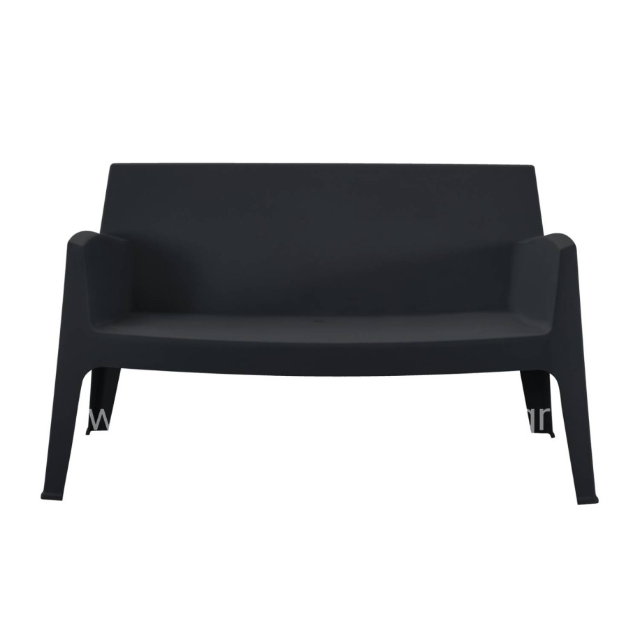 POLYPROPYLENE 2-SEATER SOFA SLEEK HM6366.02 BLACK COLOR 133x68x73Hcm.