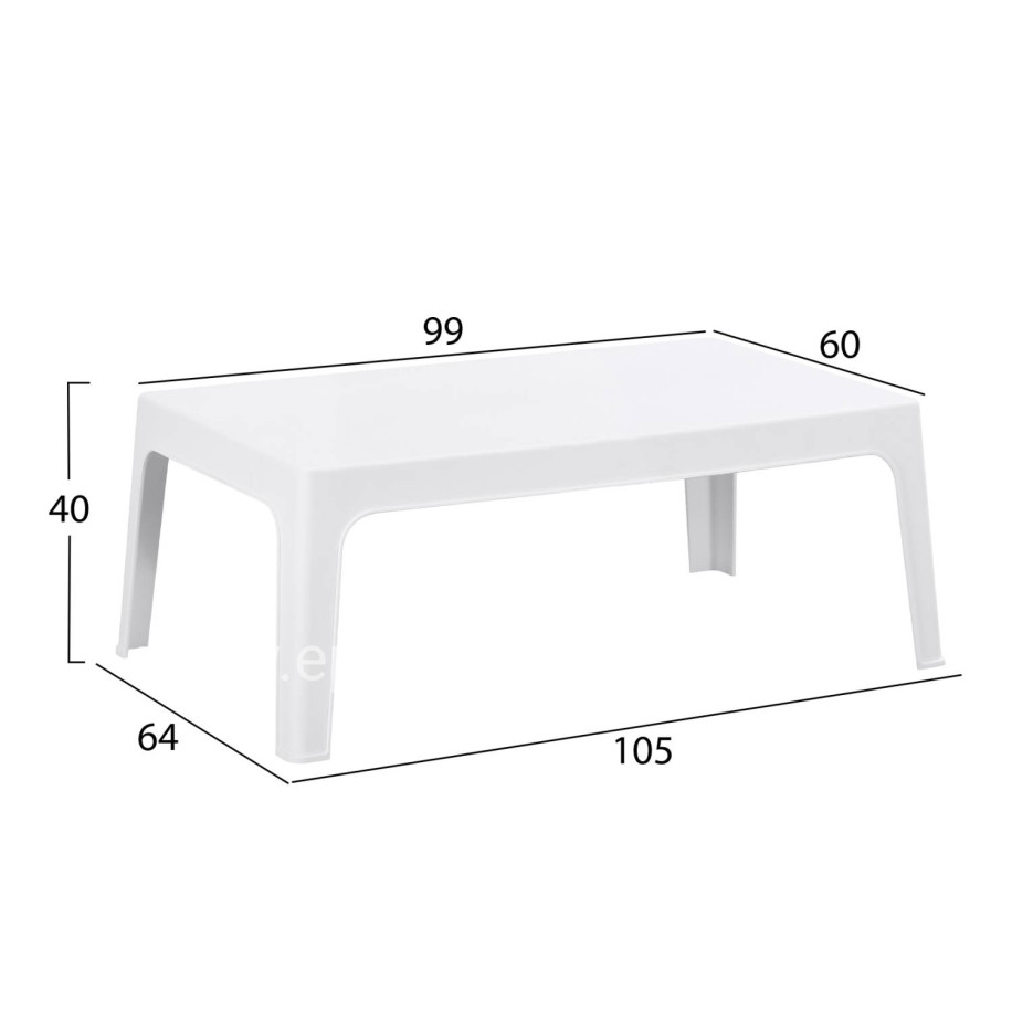 LOUNGE SET 4PCS SLEEK HM21268.01 WHITE POLYPROPYLENE