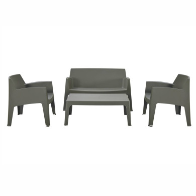 LOUNGE SET 4PCS SLEEK HM21268.05 DARK OLIVE GREEN POLYPROPYLENE