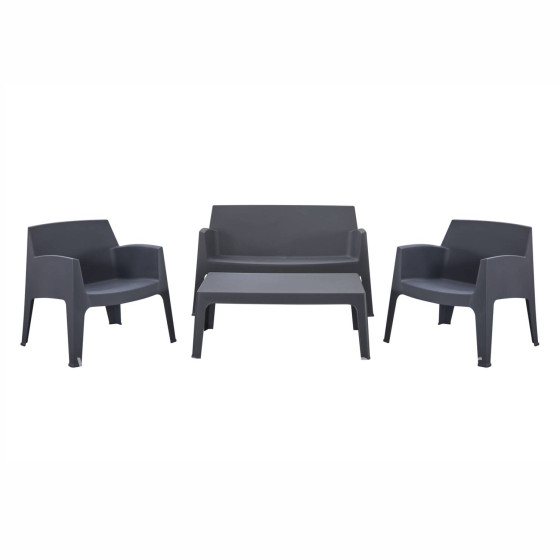 LOUNGE SET 4PCS SLEEK HM21268.10 GREY POLYPROPYLENE