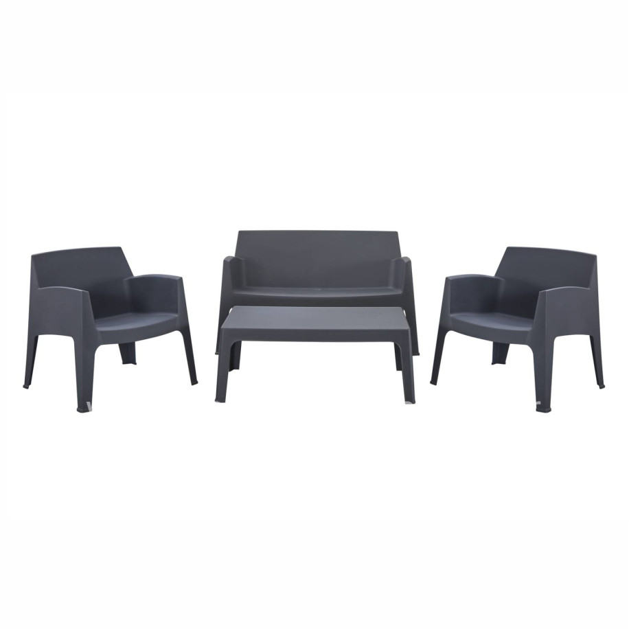 LOUNGE SET 4PCS SLEEK HM21268.10 GREY POLYPROPYLENE