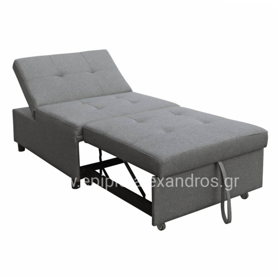 LOUNGE CHAIR-BED LIBRE HM3295.01 GREY FABRIC 75x106x87Hcm.