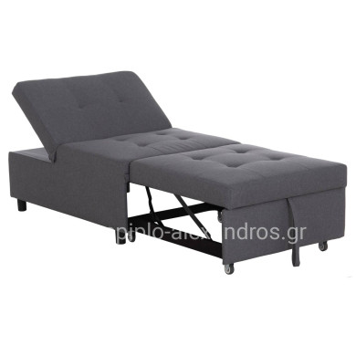 ΠΟΛΥΘΡΟΝΑ-ΚΡΕΒΑΤΙ LIBRE HM3295.01 ΓΚΡΙ ΥΦΑΣΜΑ 75x106x87Υεκ.