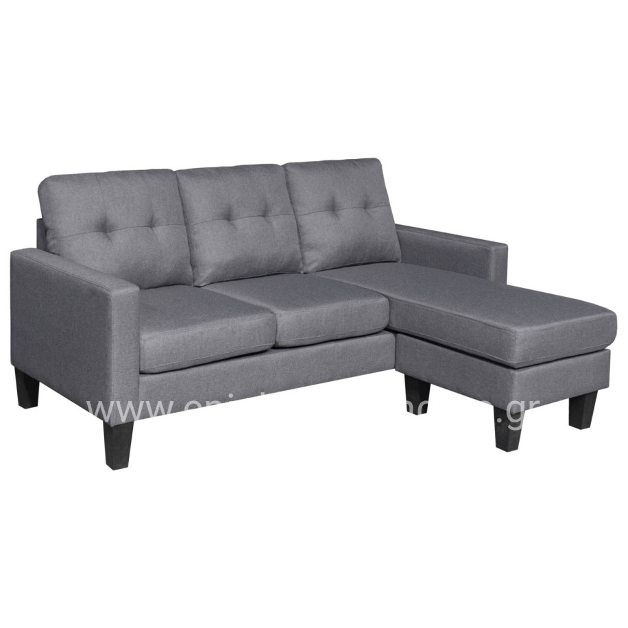 CORNER SOFA REVERSIBLE MEGGY HM3297.01 GREY FABRIC 184.5x129x86Hcm.