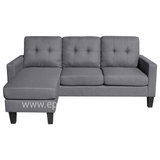 CORNER SOFA REVERSIBLE MEGGY HM3297.01 GREY FABRIC 184.5x129x86Hcm.