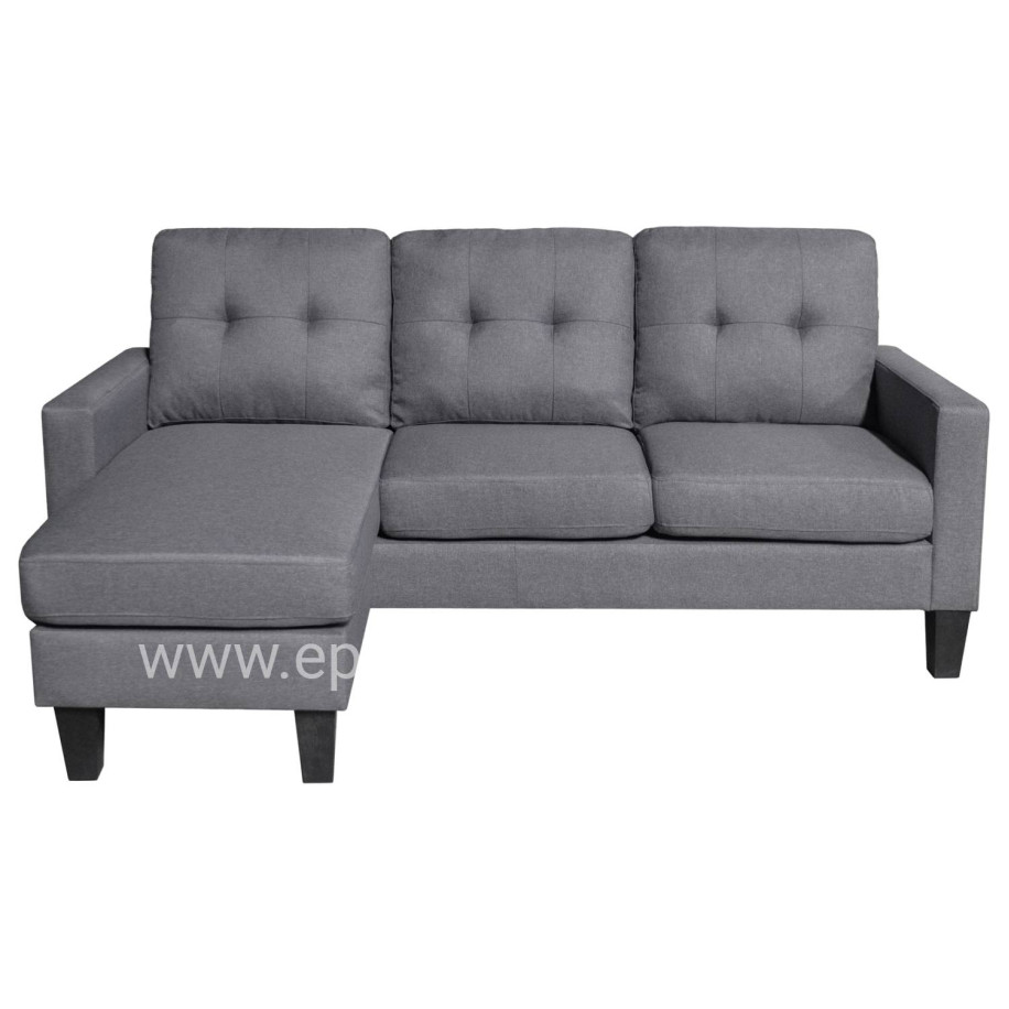 CORNER SOFA REVERSIBLE MEGGY HM3297.01 GREY FABRIC 184.5x129x86Hcm.