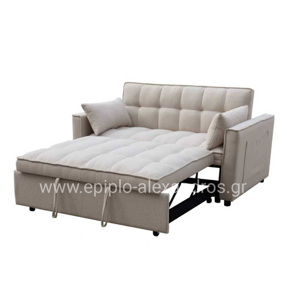 ΚΑΝΑΠΕΣ ΚΡΕΒΑΤΙ 2-ΘΕΣΙΟΣ BORG HM3289.03 ΜΠΕΖ ΥΦΑΣΜΑ 140x75x89Υεκ