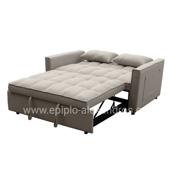 SOFA BED 2-SEATER BORG HM3289.03 BEIGE FABRIC 140x75x89Hcm.