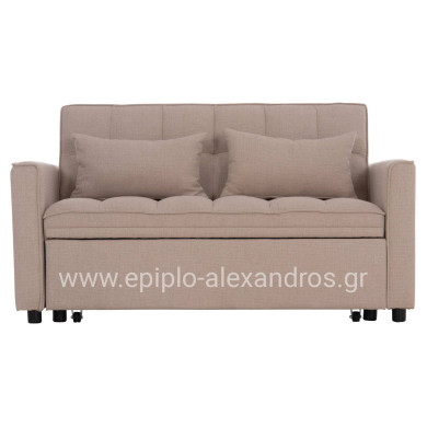 SOFA BED 2-SEATER BORG HM3289.03 BEIGE FABRIC 140x75x89Hcm.