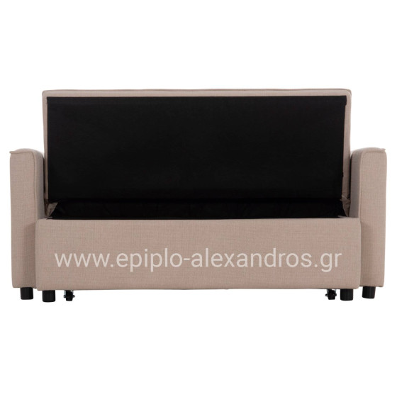 SOFA BED 2-SEATER BORG HM3289.03 BEIGE FABRIC 140x75x89Hcm.