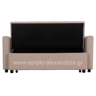 SOFA BED 2-SEATER BORG HM3289.03 BEIGE FABRIC 140x75x89Hcm.