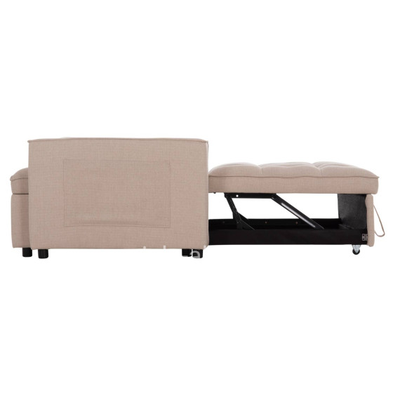 SOFA BED 2-SEATER BORG HM3289.03 BEIGE FABRIC 140x75x89Hcm.